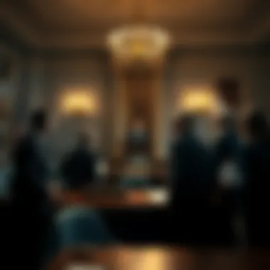 A group of lawmakers discussing the Clarity Act in a legislative chamber