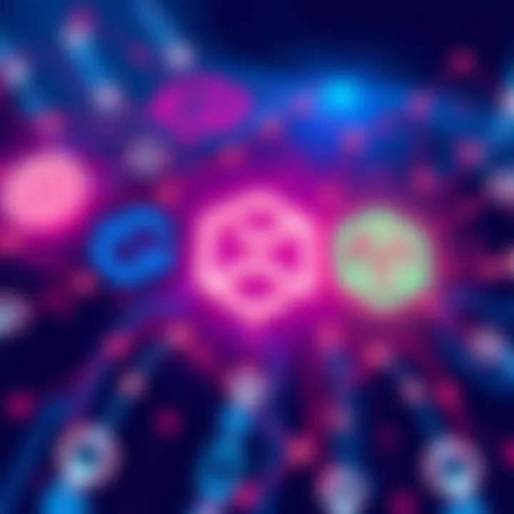 Illustration showing Clipper logo connecting QNT and Chainlink logos with blockchain chains in the background.