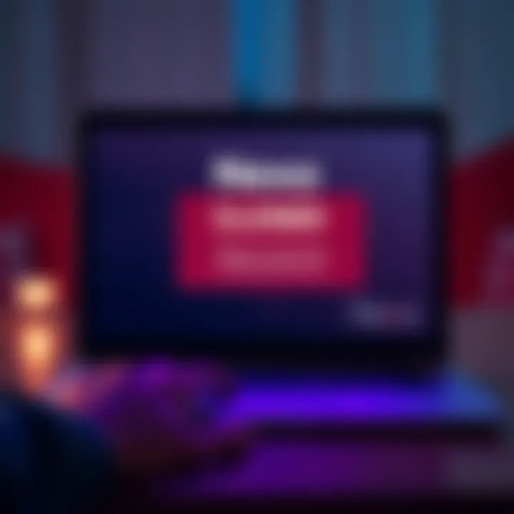 Closed account notification A laptop screen showing a closed account notification from Nexo with a worried person's hands in the background.