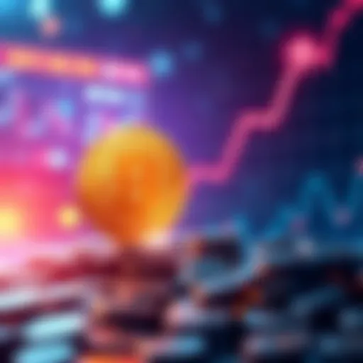 Graph showing a coin's value rising from below 10 cents to projected $5-$10 range with excited investors