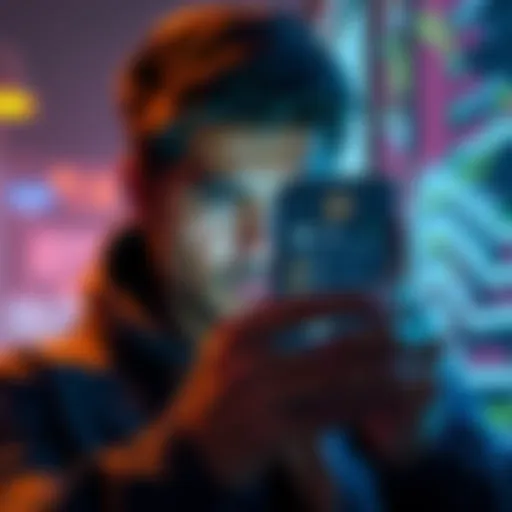 A person worriedly checking their Coinbase account on a smartphone, showing alerts of suspicious activity and asset transfers