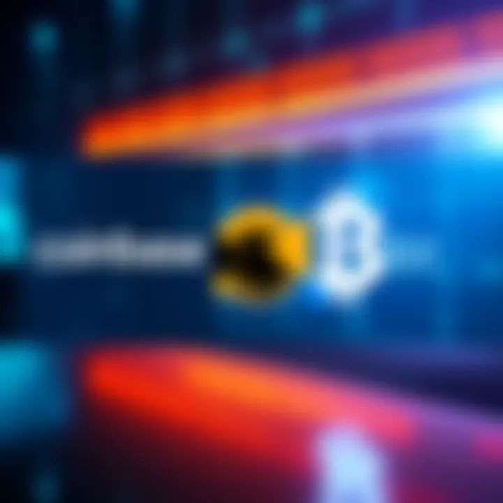 Logos of Coinbase and Bybit with a handshake graphic symbolizing investment talks