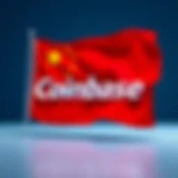 Coinbase logo next to Chinese flag, representing new registration for Chinese users