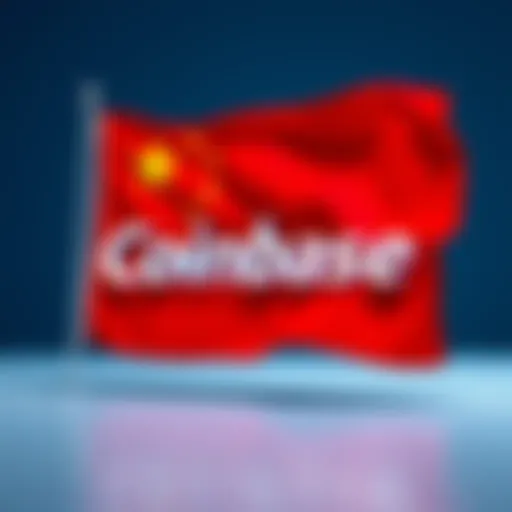 Coinbase logo next to Chinese flag, representing new registration for Chinese users