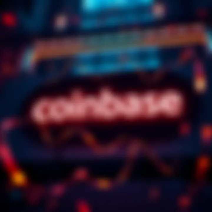 Coinbase logo with a headline about job cuts due to market challenges and focus on AI