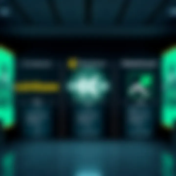 A graphic showing Coinbase, Kraken, and Robinhood logos with pros and cons listed for each platform in a chart format.