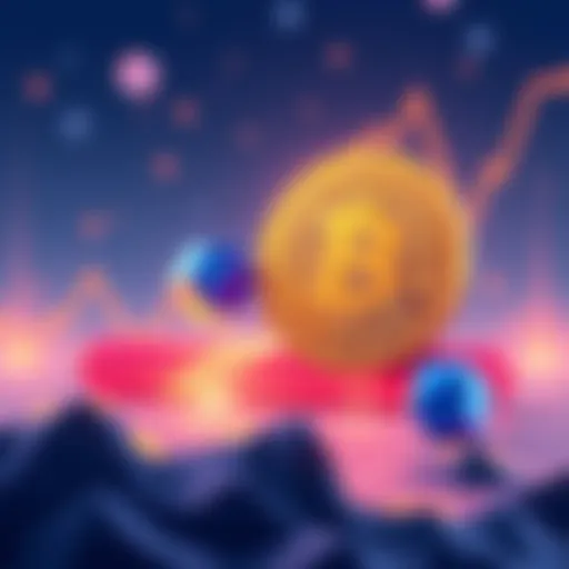 An illustration showing Coinbase's logo alongside Open USD, signifying a shift in the stablecoin market. USDC's value is depicted falling in the background, highlighting the competition in cryptocurre...