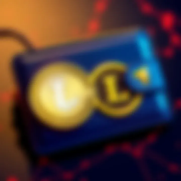 A digital illustration of a Coinbase wallet icon featuring the Litecoin and Dogecoin logos, highlighting potential removal of these cryptocurrencies.