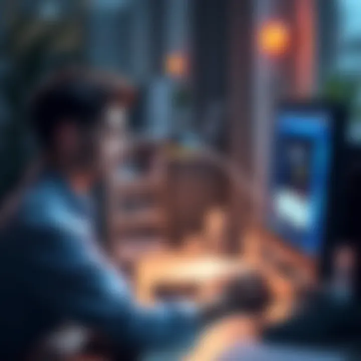 A person is sitting at a desk, staring at a computer screen showing a delayed withdrawal notice from Coinbase, displaying concern
