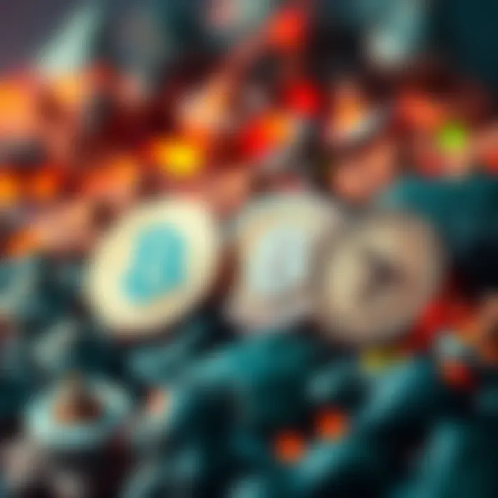 Coins Growth Potential A visual representation of four digital coins: HBAR, Kaspa, Zebec, and Alien Base, showcasing their potential for growth in the market.