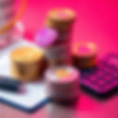 Coins and investment options A stack of different cryptocurrency coins next to a calculator and a notepad, symbolizing investment strategy