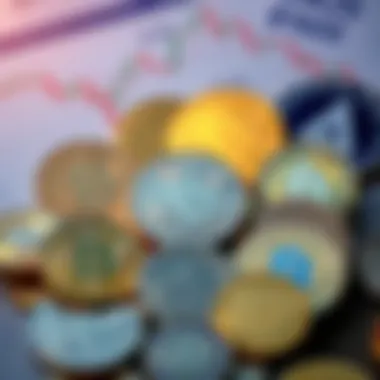 A collection of various cryptocurrency coins with a focus on some having real-world applications, set against a financial background