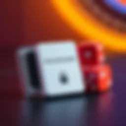 A Coldcard device next to a set of colorful dice, illustrating different methods of generating security entropy.