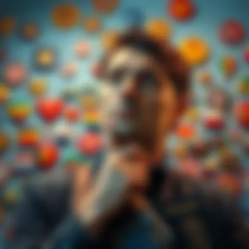A person contemplating whether to keep collecting badges after reaching 101 passports, surrounded by colorful badges and a passport.