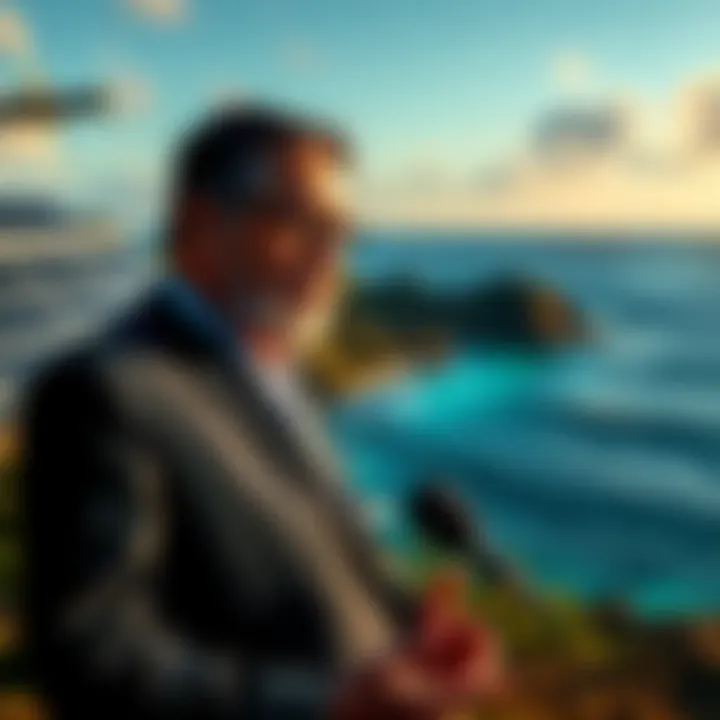 Colombian President Gustavo Petro discusses plans for a Bitcoin mining hub powered by renewable energy on the Caribbean coast, with visuals of solar panels and the ocean in the background.