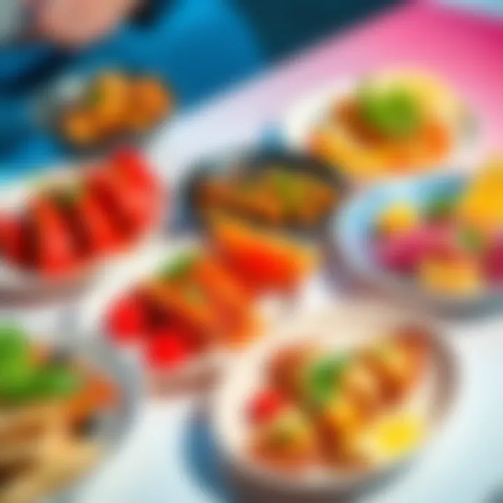 A variety of unique and vibrant dishes showcasing the latest food trends of 2023, enticing and flavorful.