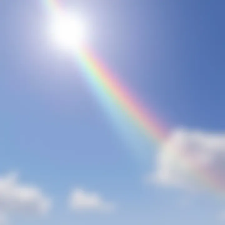 Colorful Spectrum A vibrant display of rainbow colors shining across a clear sky, symbolizing emotions and culture.