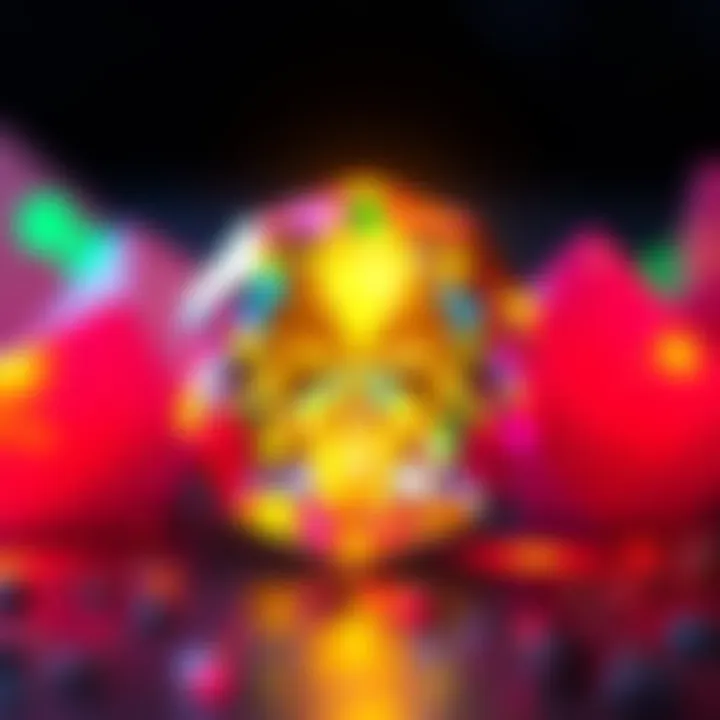 A vibrant 8-year-old gem reflecting colorful light, captivating viewers