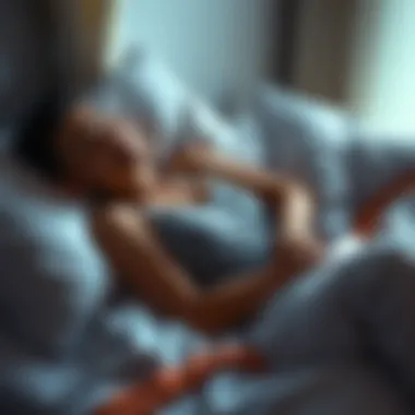 A person relaxing in bed wearing a comfortable pajama tank top with built-in support, showcasing its softness and ease of movement for better sleep.
