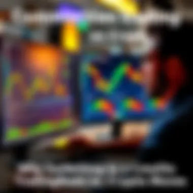 A trader analyzing commodity charts on a computer, with graphs showing price trends for oil and gold, representing the shift from crypto to commodities trading.