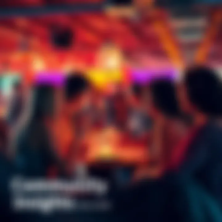 Community Engagement A group of people sharing stories and connecting in a lively community gathering.