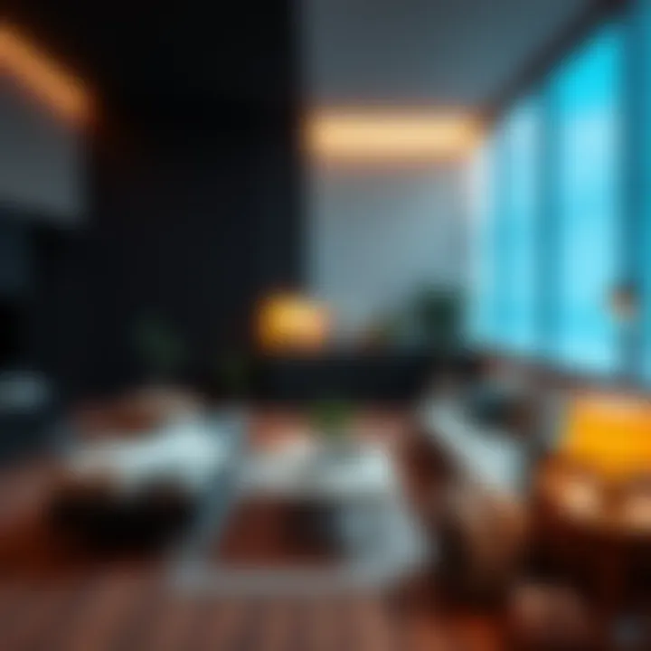 A cozy living room showcasing clever storage solutions and modern design in a small space.