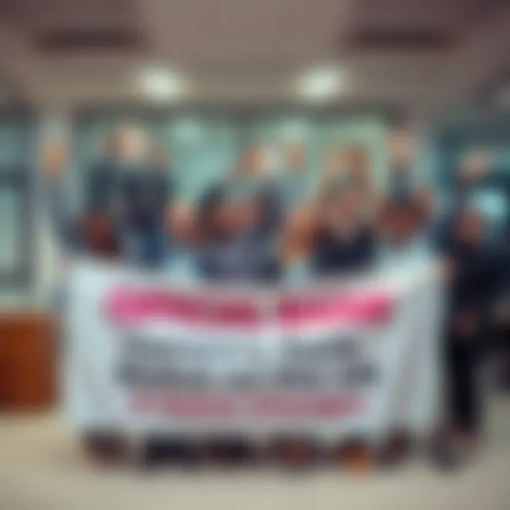 A celebratory image showing a group of diverse employees cheering in an office, with a banner that reads 'Official Bank Status in the UK'.