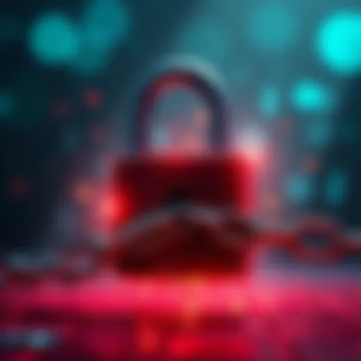 An illustration showing a padlock with a broken chain symbolizing compromised online security due to TLS certificates.