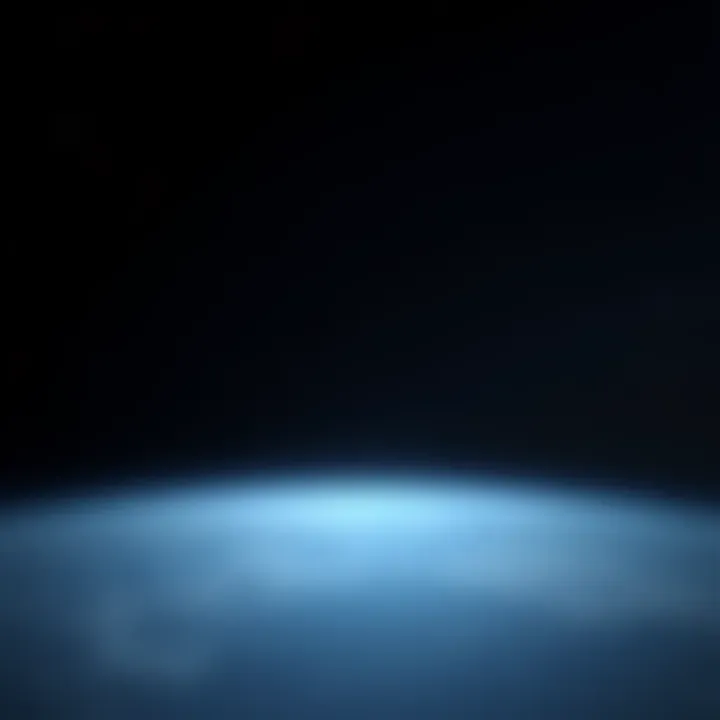 A vast dark void representing emptiness, with faint stars scattered in the background, symbolizing the idea of nothingness before existence.