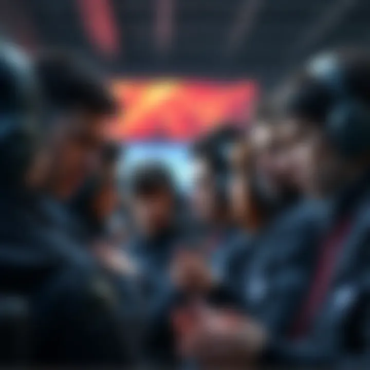 A group of frustrated players discussing their disappointment over low rewards in the game, with visible signs of concern and sadness on their faces.