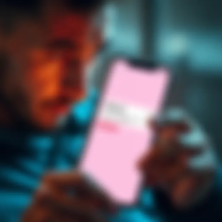 A frustrated person looking at a phone screen, displaying a payment error message related to Revolut, symbolizing issues with receiving funds.