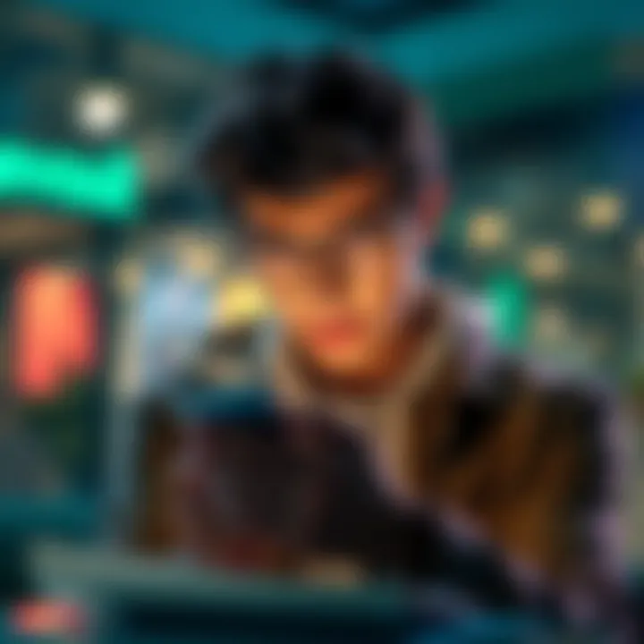 A worried person checking their financial account on a smartphone, showing signs of uncertainty.