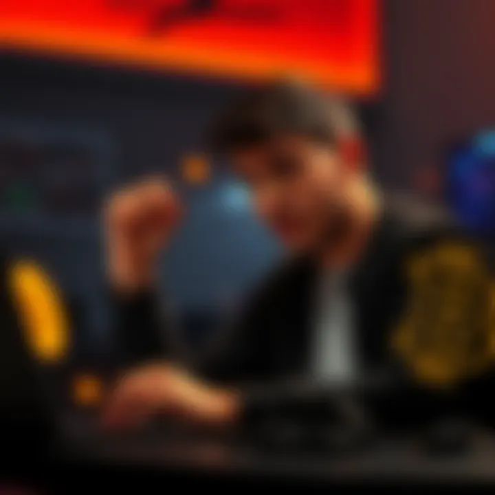 A person looking puzzled while staring at a laptop with Bitcoin symbols on the screen.