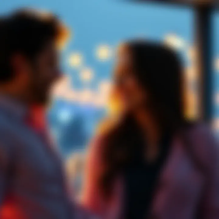 A serene moment between two individuals sharing laughter and engaging in deep conversation, highlighting the significance of personality in relationships.