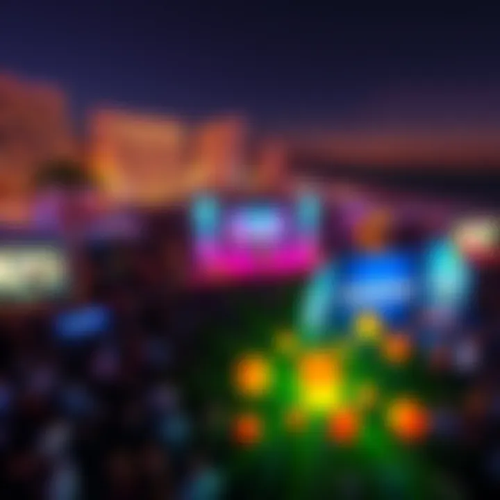 A large crowd of people gathered at Consensus 2026 in Miami Beach, with speakers on stage and crypto banners