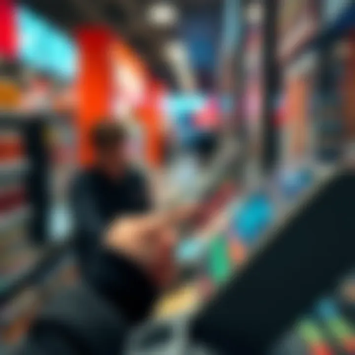 A person using a contactless payment card at a store checkout with a 150€ limit sign visible