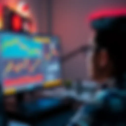 A person looking at a computer screen with cryptocurrency charts and a bank logo, considering options to cash out crypto legally.