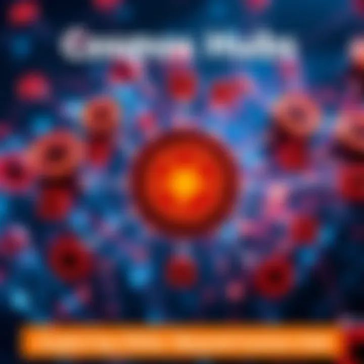 Visual representation of different hubs in the Cosmos ecosystem connected to the central Cosmos Hub, showing their roles and interaction in a digital network.