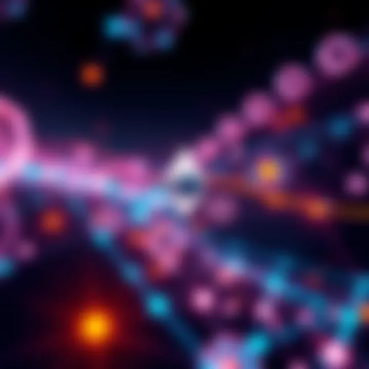 A visual representation of blockchain networks connecting through the Inter-Blockchain Communication protocol, showcasing Ethereum and Cosmos logos intertwined.