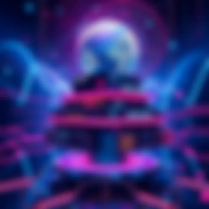 Visual representation of Cosmos as the main infrastructure for institutional DeFi applications, showcasing appchains and collaboration in finance.