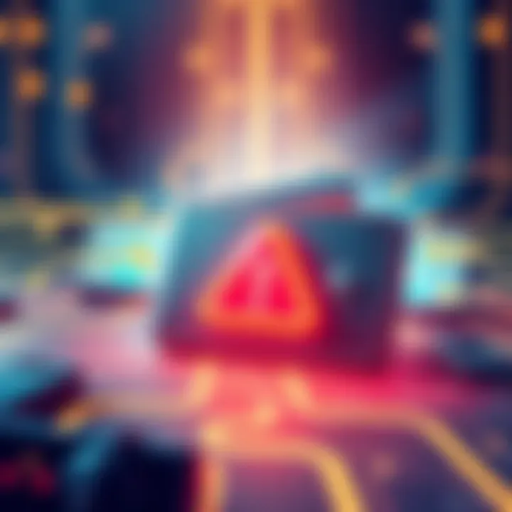 Cosmostation Wallet Security Alert Illustration of a digital wallet with a warning sign representing security breaches