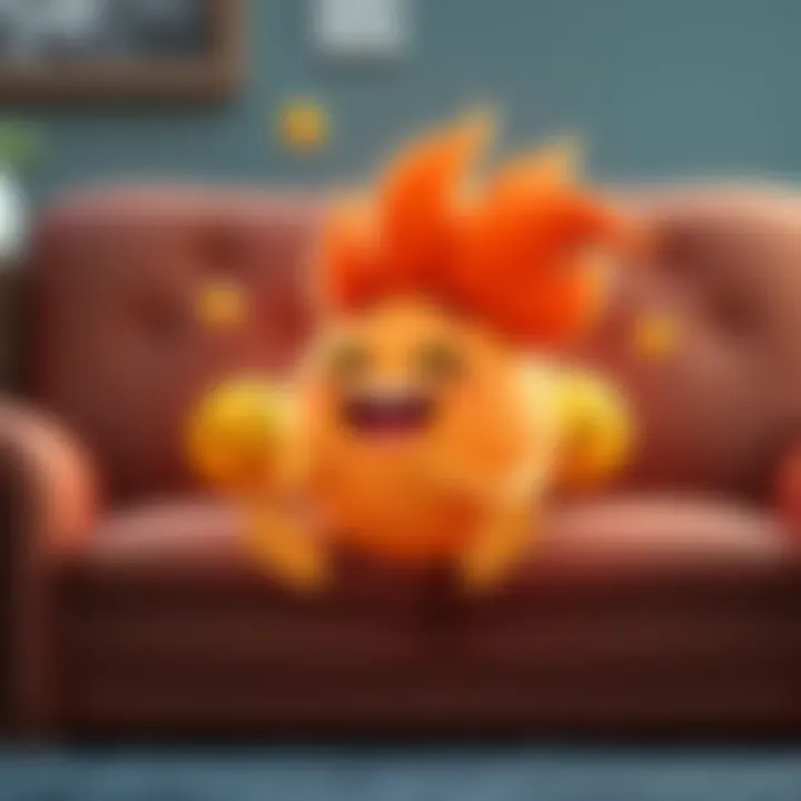A cartoonish representation of a token named $COUCHFART with laughing emojis and a couch background, symbolizing the meme token culture.