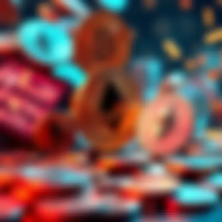 Illustration of fake stablecoins being transformed into Ethereum coins, depicting a fraudulent scheme with money symbols