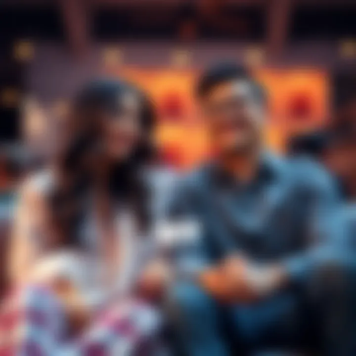 A loving couple sits together, holding hands and smiling, showcasing their affection