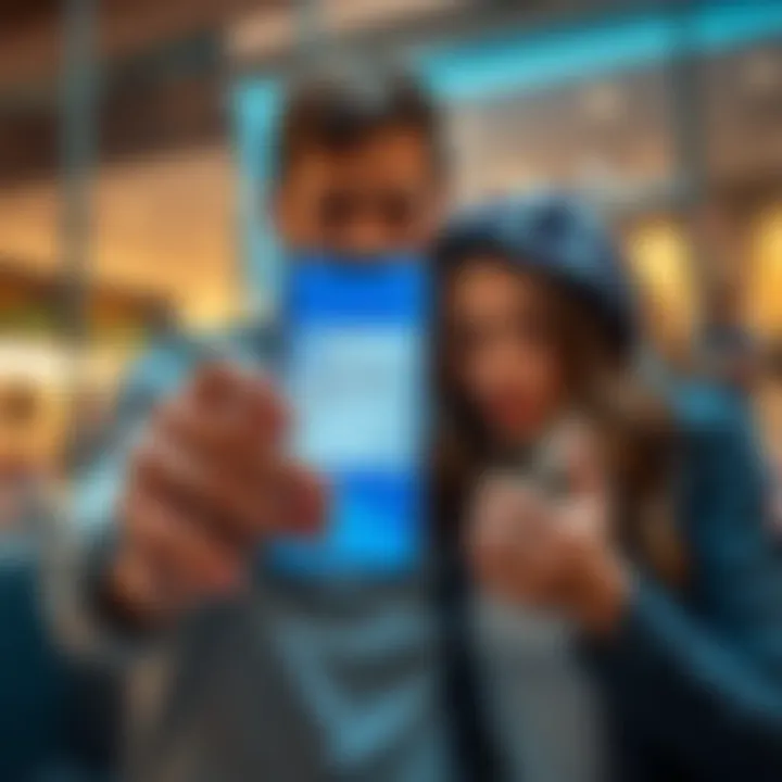 Frustrated couple holding a smartphone showing the Revolut app with an error message