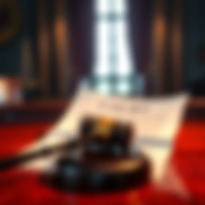 A gavel on a legal document symbolizing the court's ruling impacting FTX customers