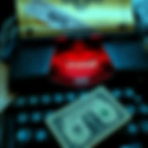 A close-up of a typewriter with typos highlighted, surrounded by notes and dollar bills, symbolizing hidden knowledge.