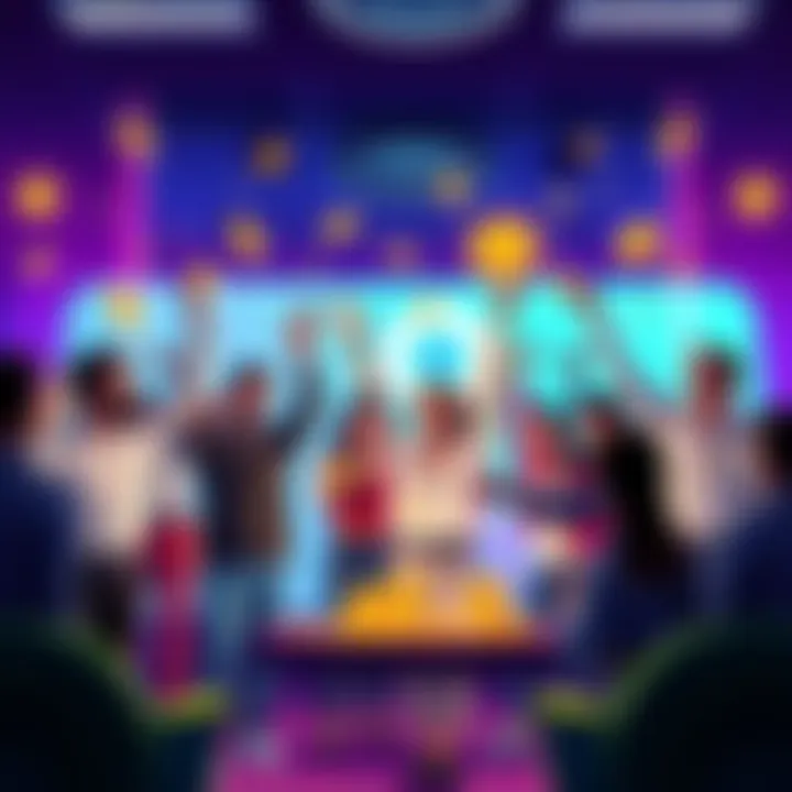 A group of creators celebrating a successful token launch on a digital platform, showcasing their new tokens with excitement.