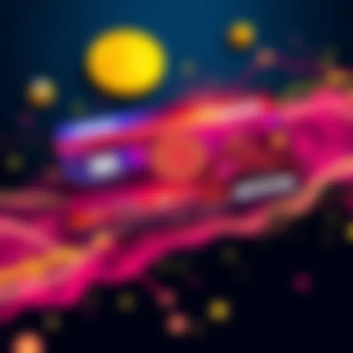 Dynamic Credit Card Design Featuring Bitcoin Elements A futuristic credit card design with vibrant colors, showcasing bitcoin symbols and rewards, representing modern finance solutions.