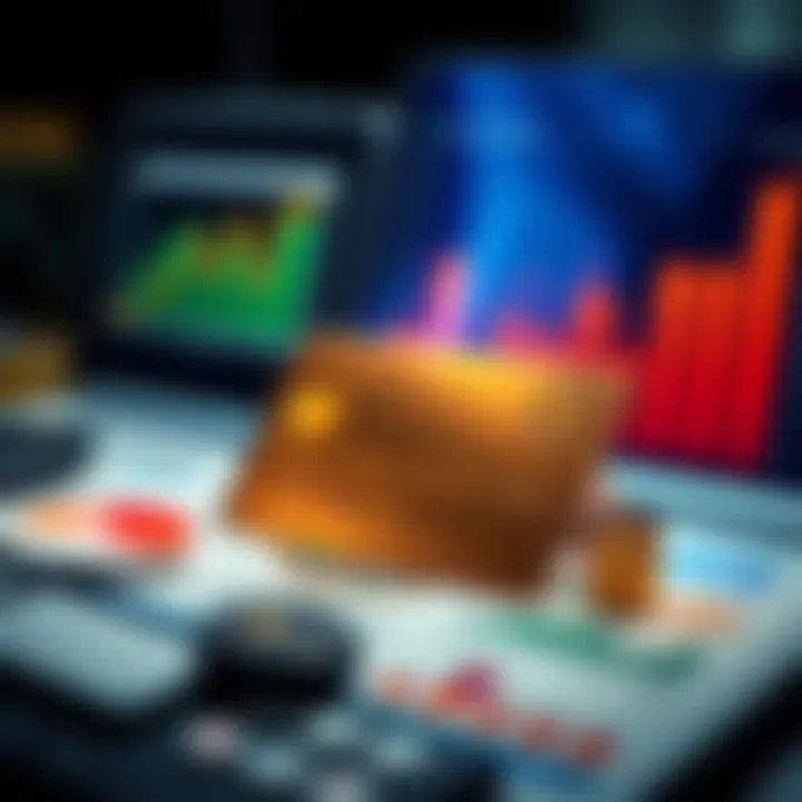 Calculating Credit Card Rewards A visual representation of credit card rewards calculation with graphs and financial tools